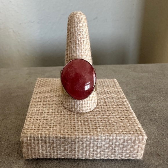Rhodochrosite & sterling silver statement by Jay King - Picture 2 of 12